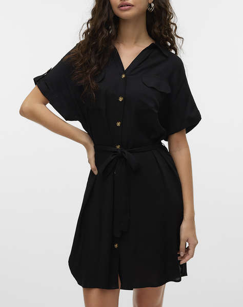 VERO MODA VMBUMPY SS SHORT SHIRT DRESS WVN NOOS