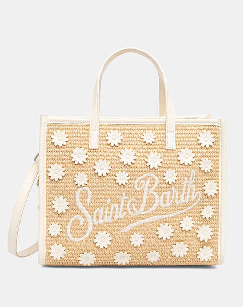 MC2 VIVIAN MID STRAW-HANDBAG WITH STRAP-DAISY MINI PATCH 10 EMB