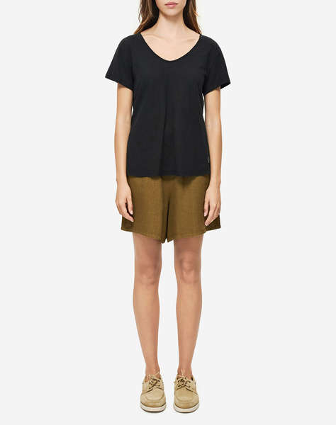 DIRTY LAUNDRY V-NECK LINEN BLEND T-SHIRT