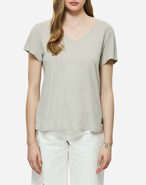 DIRTY LAUNDRY V-NECK LINEN BLEND T-SHIRT