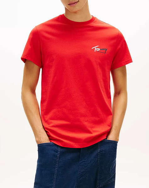 TOMMY JEANS TJM SLIM SIGN CHEST SS TEE EXT NEW