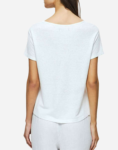 DIRTY LAUNDRY V-NECK LINEN BLEND T-SHIRT
