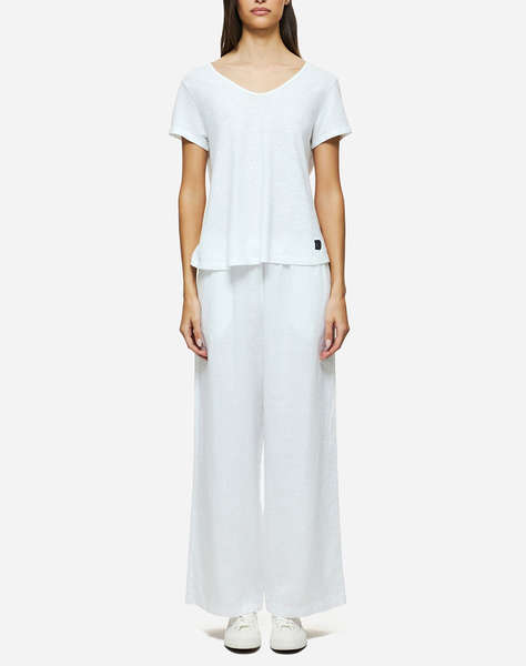 DIRTY LAUNDRY V-NECK LINEN BLEND T-SHIRT