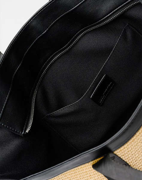 KARL LAGERFELD JEANS KLJ BOX LOGO RAFFIA SHOPPER