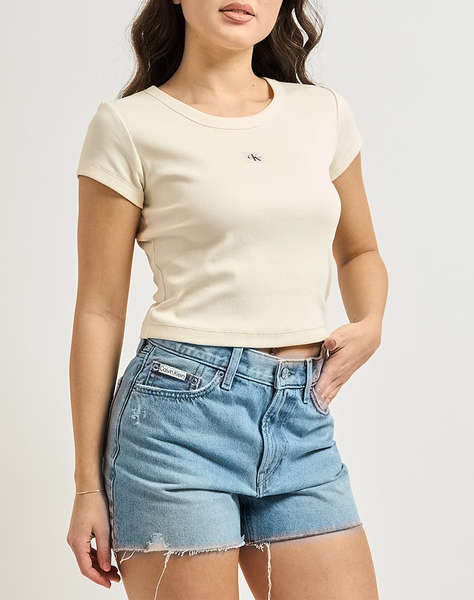 CALVIN KLEIN JEANS A- WOVEN LABEL 2X2 RIB BABY TEE
