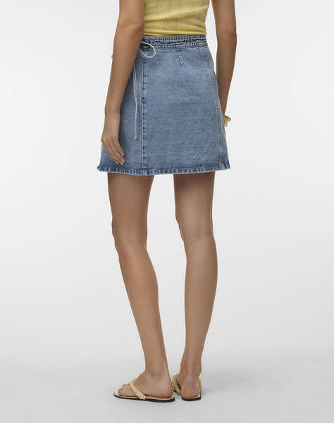 VERO MODA VMLIZA MR SHORT DENIM WRAP SKIRT GA NOOS