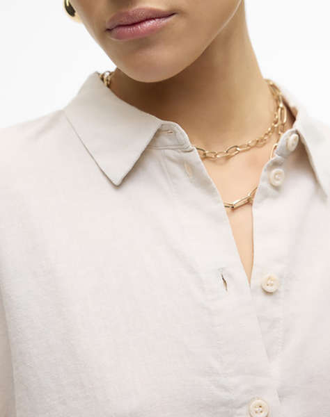 VERO MODA VMLINN 2/4 SHORT SHIRT WVN NOOS