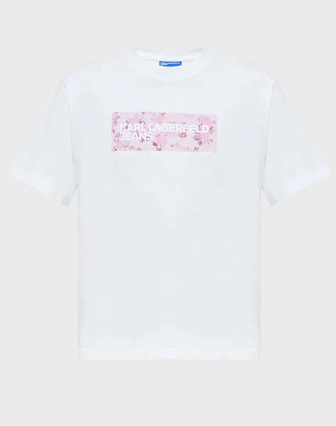 KARL LAGERFELD JEANS KLJ REG FLORAL LOGO TEE