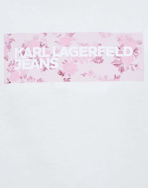 KARL LAGERFELD JEANS KLJ REG FLORAL LOGO TEE