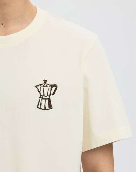 SELECTED SLHASPEN EMB SS O-NECK TEE