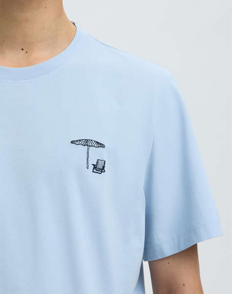 SELECTED SLHASPEN EMB SS O-NECK TEE