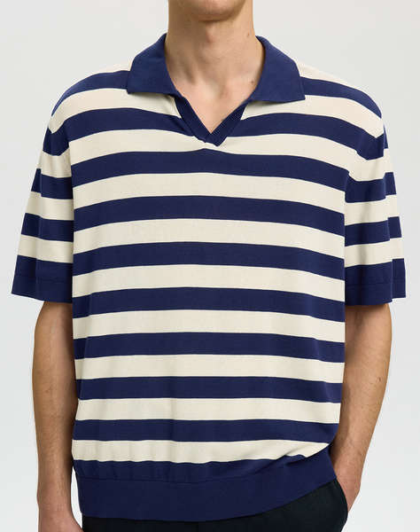 SELECTED SLHTORINO SS KNIT RELAXED OPEN POLO