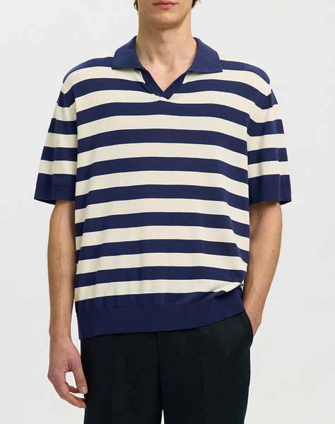 SELECTED SLHTORINO SS KNIT RELAXED OPEN POLO