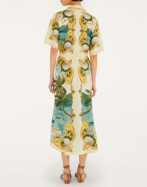FARM RIO ROYAL SEA MULTICOLOR MIDI DRESS-ROYAL SEA MULTICOLOR