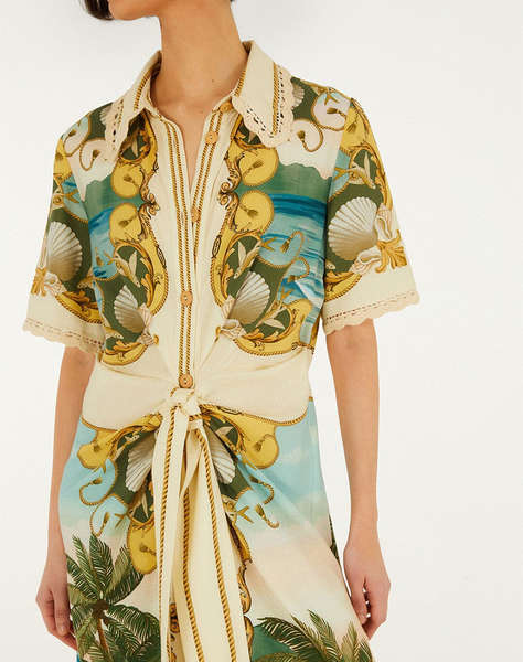 FARM RIO ROYAL SEA MULTICOLOR MIDI DRESS-ROYAL SEA MULTICOLOR