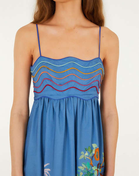 FARM RIO DREAM LANDSCAPE MULTICOLOR SLEEVELESS MAXI DRESS-DREAM LANDSCAPE MULTICOLOR