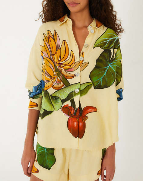 FARM RIO BANANA GRAPES YELLOW SHIRT-BANANA GRAPES YELLOW