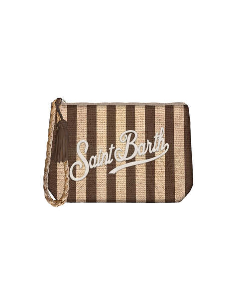 MC2 RAFFIA POUCH-POCHETTE-STRIPES S V 18 EMB