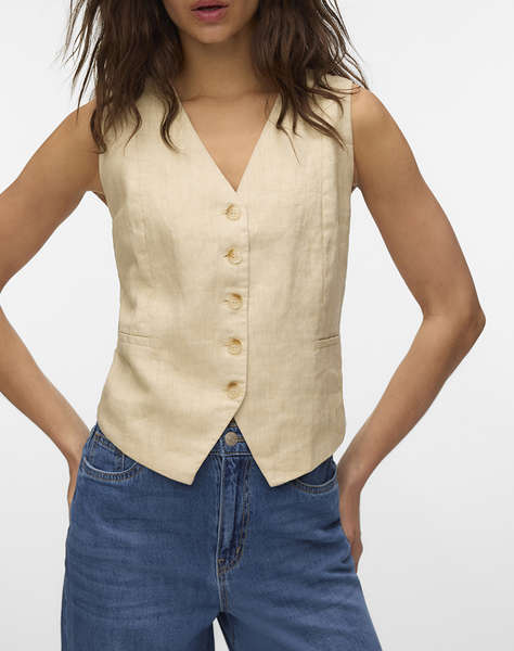 VERO MODA VMLAICA SL LINEN WAISTCOAT