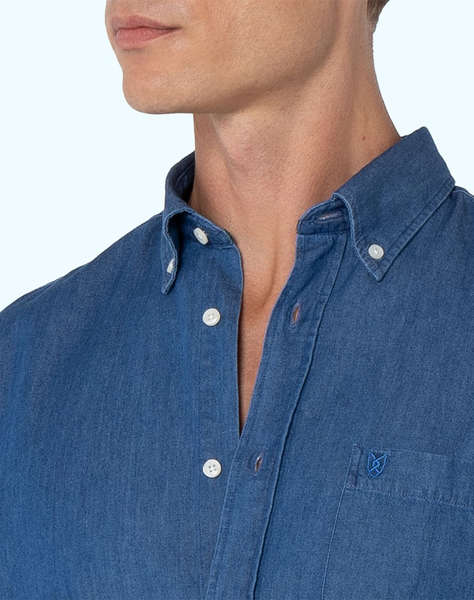 THE BOSTONIANS SHIRT DENIM REGULAR FIT Plain DENIM Button-down Regular Fit