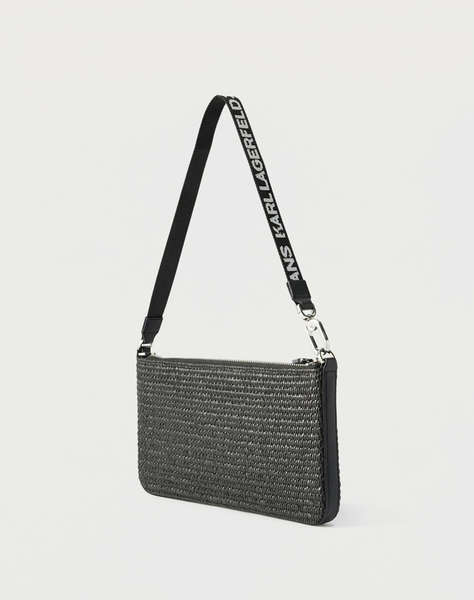 KARL LAGERFELD JEANS KLJ BOX LOGO RAFFIA POUCH