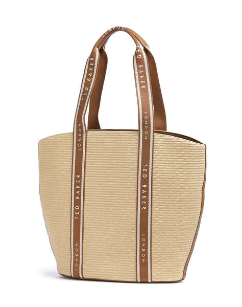 TED BAKER RAFIIA Webbing Detail Raffia Large Tote Bag