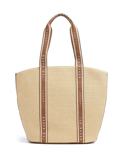 TED BAKER RAFIIA Webbing Detail Raffia Large Tote Bag