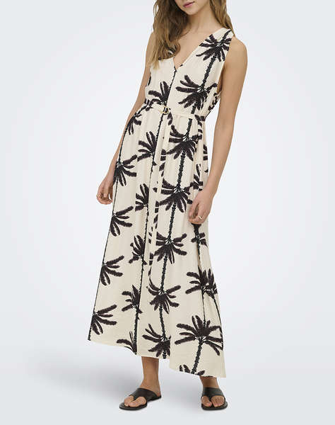 ONLY ONLPALIMA S/L LONG BELT DRESS WVN