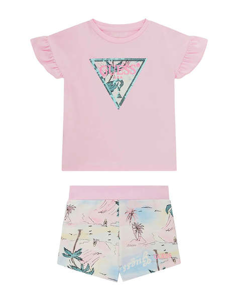 GUESS SET SS T-SHIRT+ACTIVE SHORTS SET CHILDREN GIRL