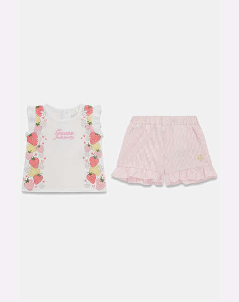 GUESS SET SS T-SHIRT+SEERSUCKER SHOR GIRL CHILDREN''S SET