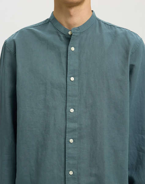 SELECTED SLMREGCLAY LINENBLEND LS SHIRT BAND NOOS
