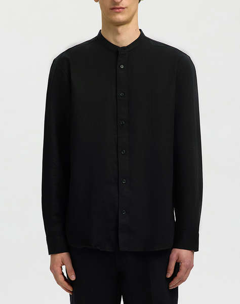 SELECTED SLMREGCLAY LINENBLEND LS SHIRT BAND NOOS