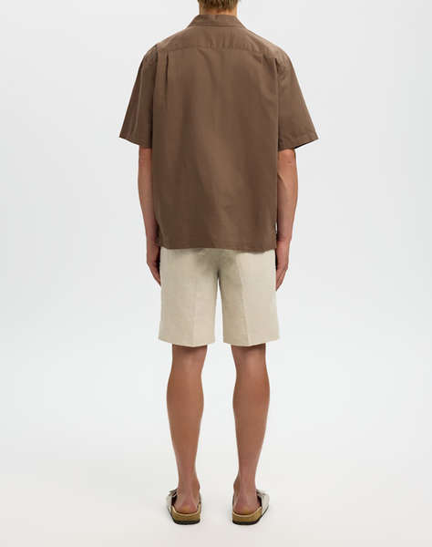 SELECTED SLMRLXCASPER CLAY LINENBLEND SS SHT NOOS