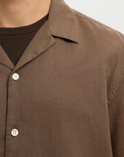 SELECTED SLMRLXCASPER CLAY LINENBLEND SS SHT NOOS