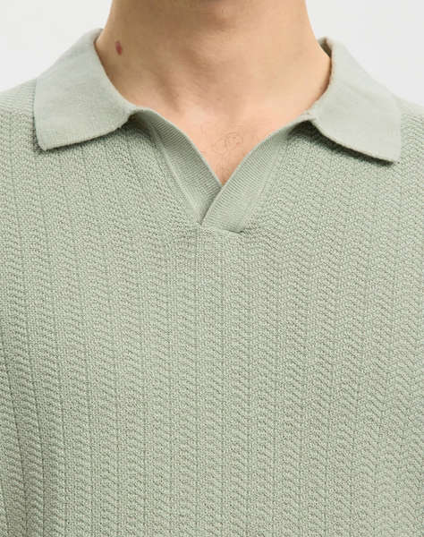 SELECTED SLHMATTIS SS LINEN BLEND STRUC POLO NOOS