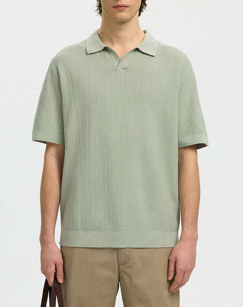 SELECTED SLHMATTIS SS LINEN BLEND STRUC POLO NOOS
