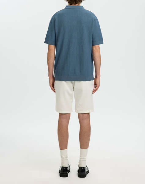 SELECTED SLHMATTIS SS LINEN BLEND STRUC POLO NOOS