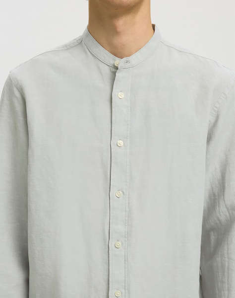 SELECTED SLMREGCLAY LINENBLEND LS SHIRT BAND NOOS