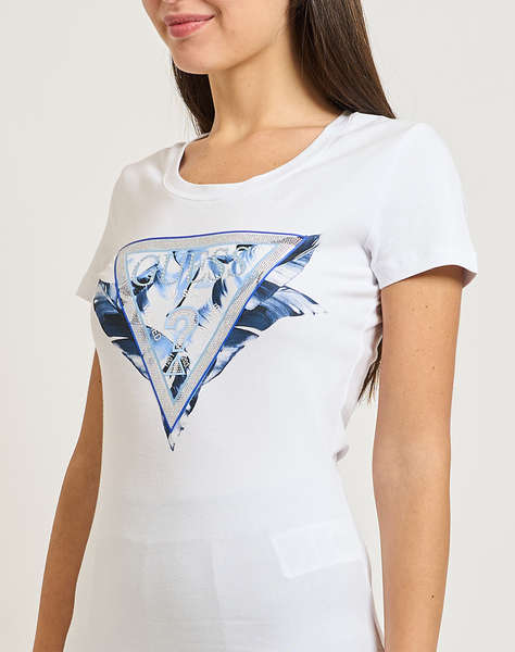 GUESS SS CN FEATHER TRIANGLE TEE ДАМСКА БЛУЗА