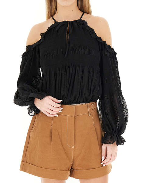 GUESS LS EMILIA COLD SHLDR TOP WOMEN''S SHIRT