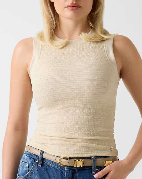 GUESS SL FRANCINE SMOCK HOTFIX TOP ДАМСКА БЛУЗА
