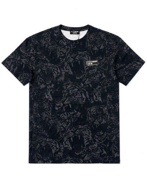 PLEIN SPORT PS26MTS10 ALLOVER TIGER SHORT SLEEVE BLOUSEPLEIN SPORT