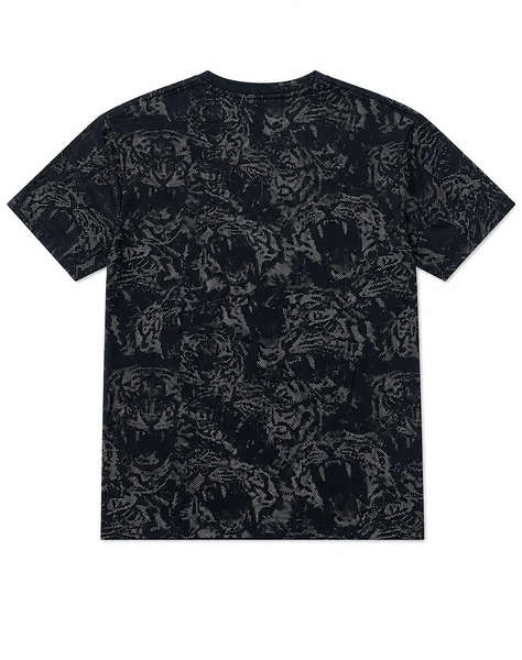 PLEIN SPORT PS26MTS10 ALLOVER TIGER SHORT SLEEVE BLOUSEPLEIN SPORT