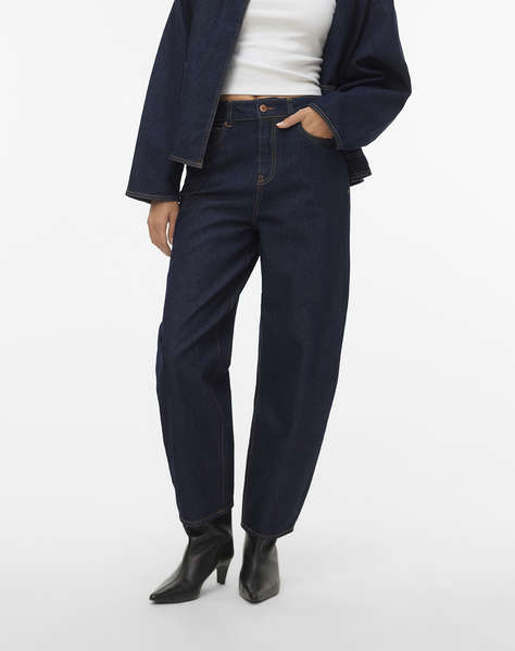 AWARE BY VERO MODA AWEVELINE HR BARREL ANK DNM JEANS SI333