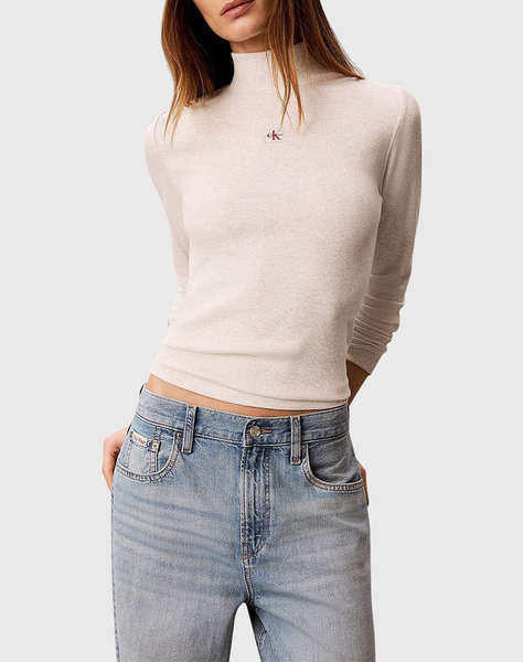 CALVIN KLEIN JEANS LS WOVEN LABEL TURTLENECK
