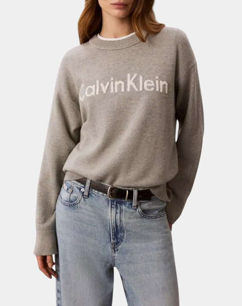 CALVIN KLEIN JEANS CONTRAST LOGO LS SWEATER