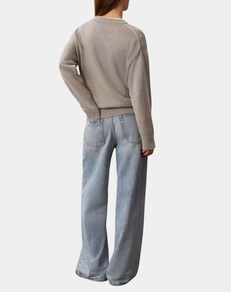 CALVIN KLEIN JEANS CONTRAST LOGO LS SWEATER