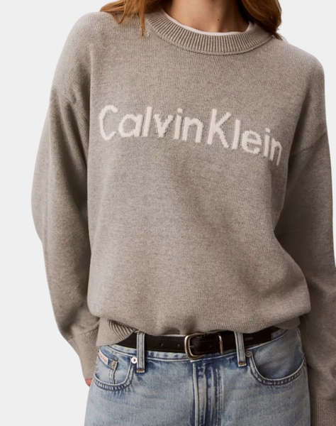 CALVIN KLEIN JEANS CONTRAST LOGO LS SWEATER