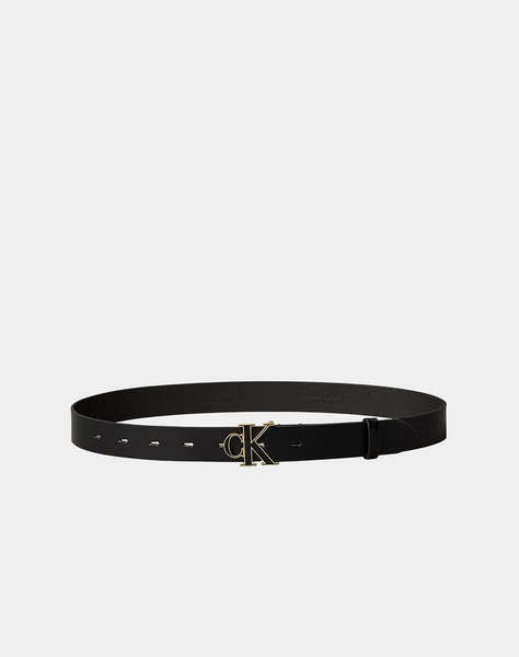CALVIN KLEIN JEANS ROUND CK BUCKLE 30MM BELT INLAY