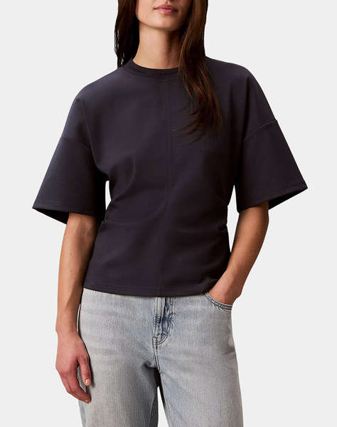 CALVIN KLEIN JEANS SS LOGO NECK DETAIL INTERLOCK TO